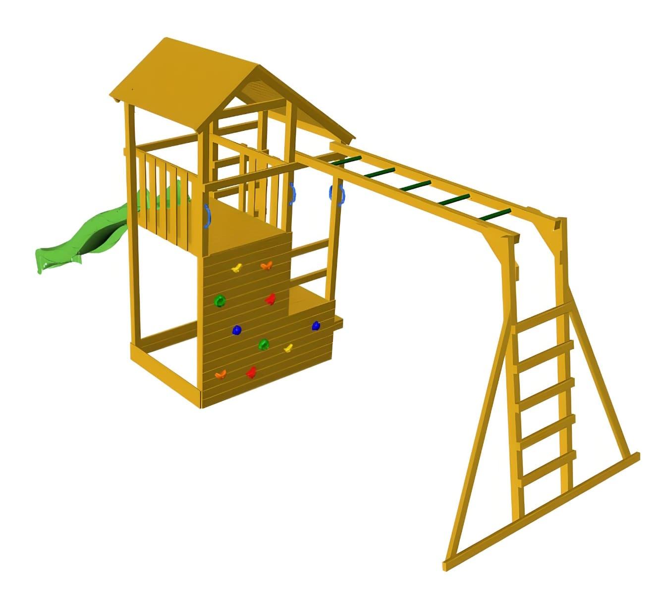 Parque infantis Masgames Teide com balanço duplo e escada mono 