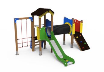 Parque infantil Nantes es bonito y muy completo, tiene trepador, tobogan, red de escalar...