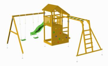 Parque infantil Masgames Teide con columpio doble y escalera mono