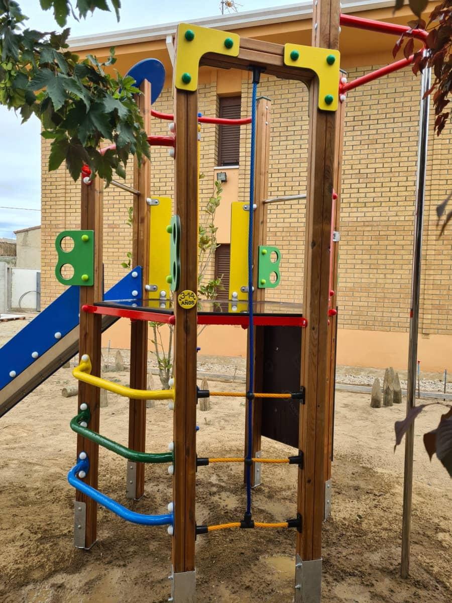 Parque Infantil Torre Hexagonal con tobogán y elementos para trepar