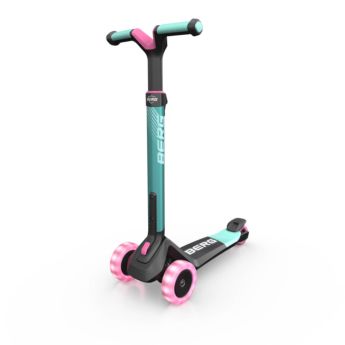 Patinete plegable BERG NEXO Light MENTA con luces en las ruedas , ideal para ir a la escuela