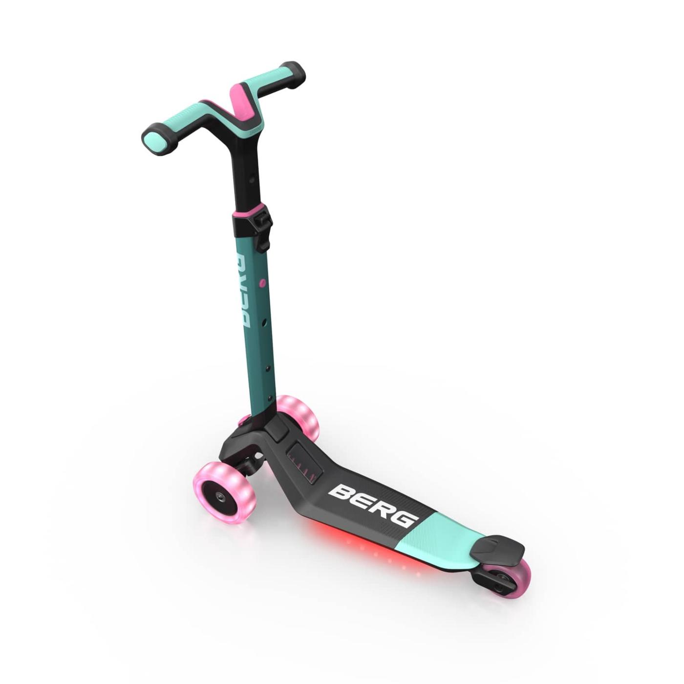 Patinete plegable BERG NEXO Light con plataforma LED color MENTA