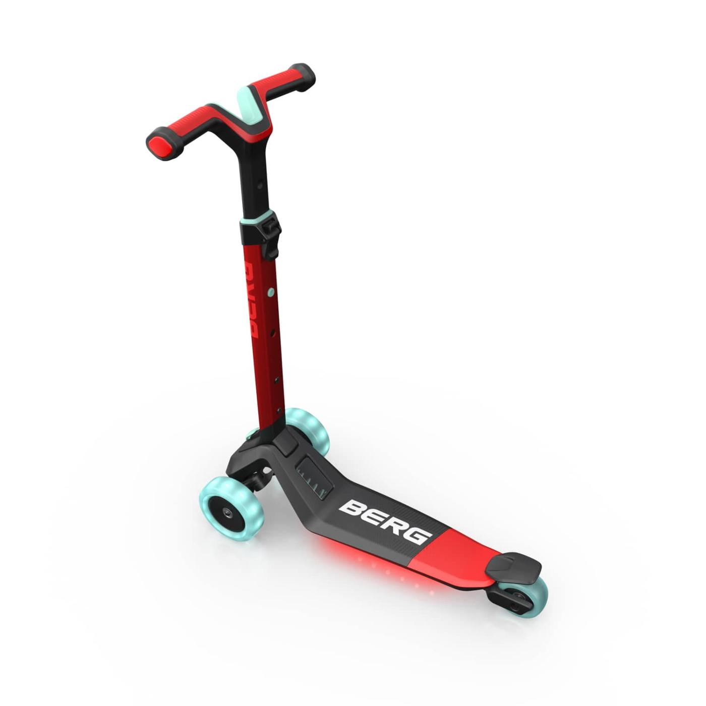 Patinete plegable BERG NEXO Light con plataforma LED color ROJO