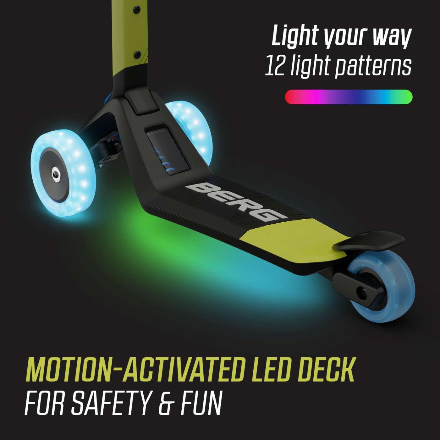 Patinete plegable BERG NEXO Light con plataforma LED color Lima