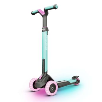 Patinete plegable BERG NEXO Light con plataforma LED color MENTA para ir a la escuela