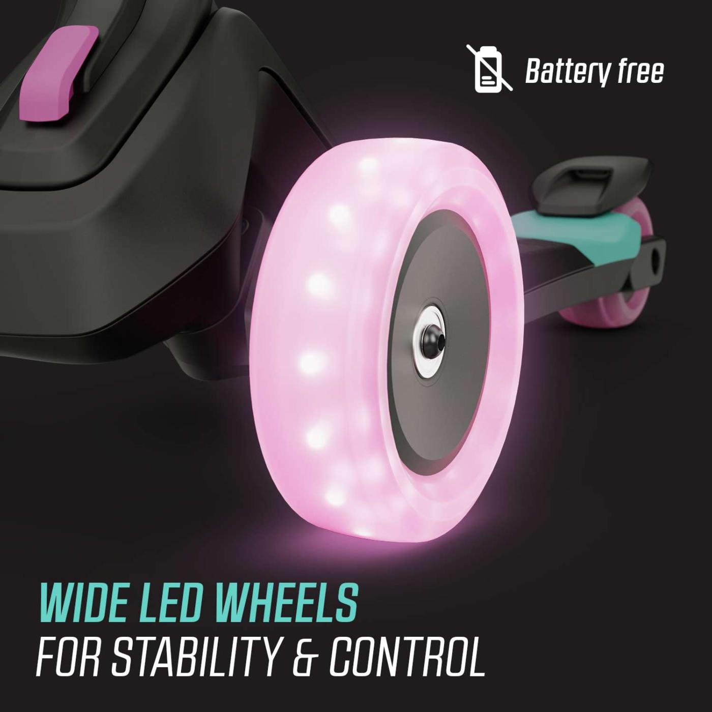 Patinete plegable BERG NEXO Light con plataforma LED color MENTA para ir a la escuela