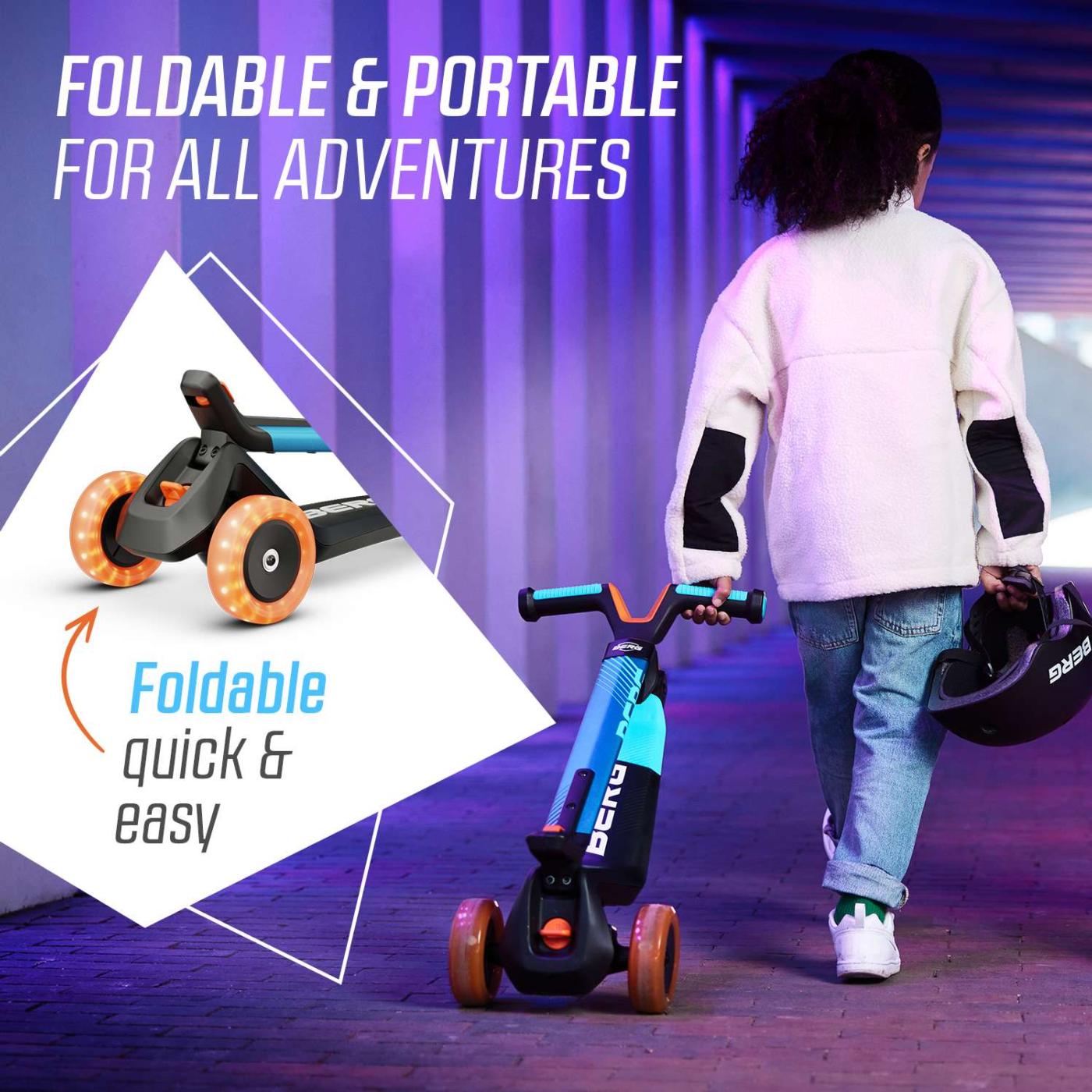 Patinete plegable BERG NEXO Light BLUE para ir al cole