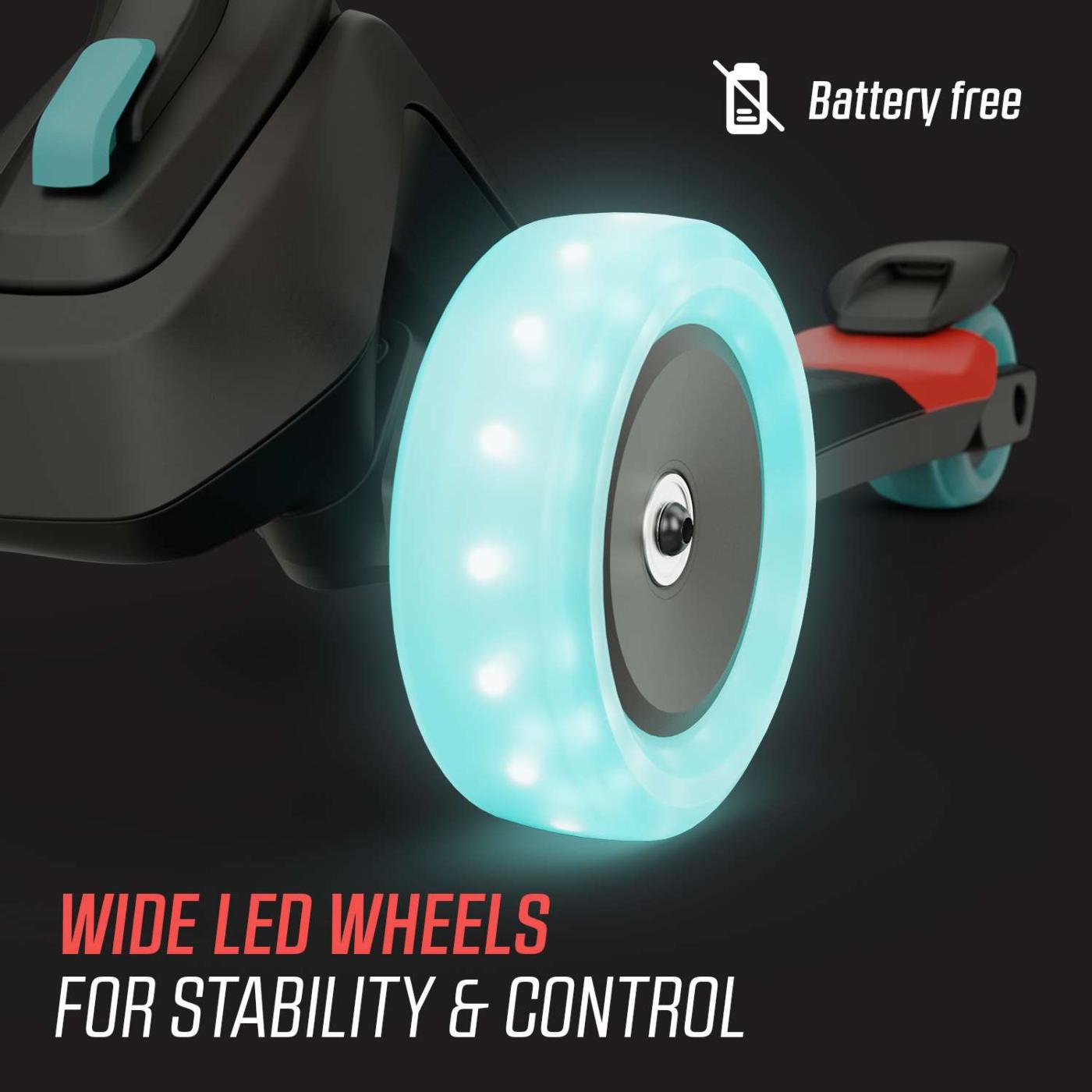 Patinete plegable BERG NEXO Light ROJO con luces en las ruedas ideal para ir a la escuela