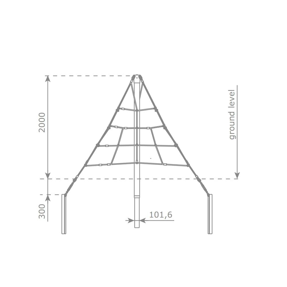 Pirámide de cuerdas para trepar de 2 metros de altura modelo Louvre