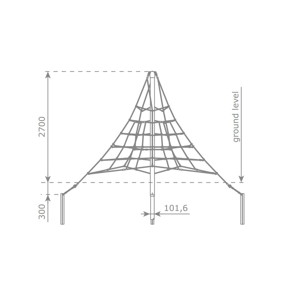 piràmide de cordes de 2,7 m d'alçada