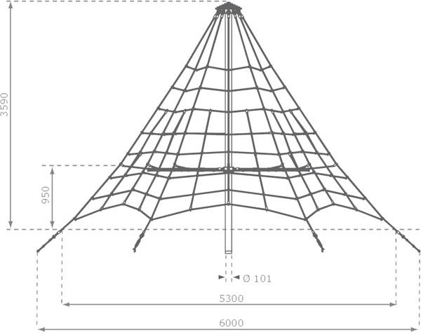 Piràmide de Kheops de corda armada de 3,5 m d'alçada