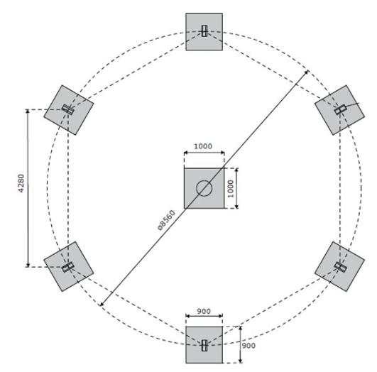 Piramide corda armada Teotihuacan 500 cm