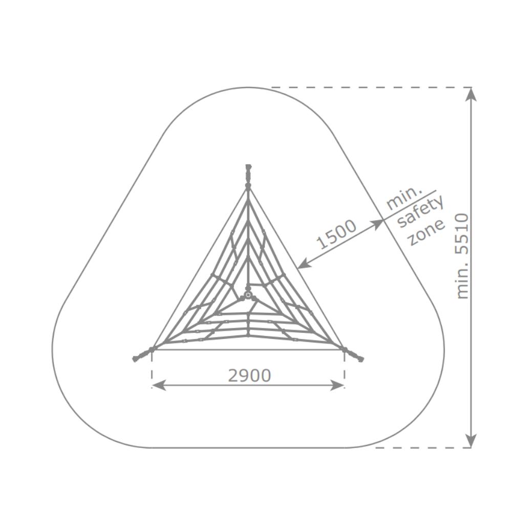 Piràmide de corda armada de 200 cm d'alt i 3 costats MEROE