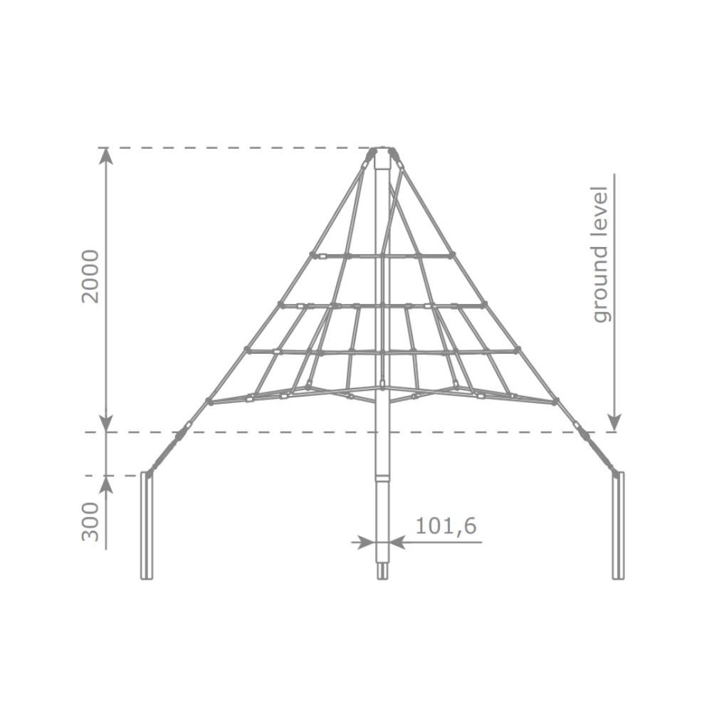 Pirámide de cuerdas de 3 lados 200 cm altura MEROE