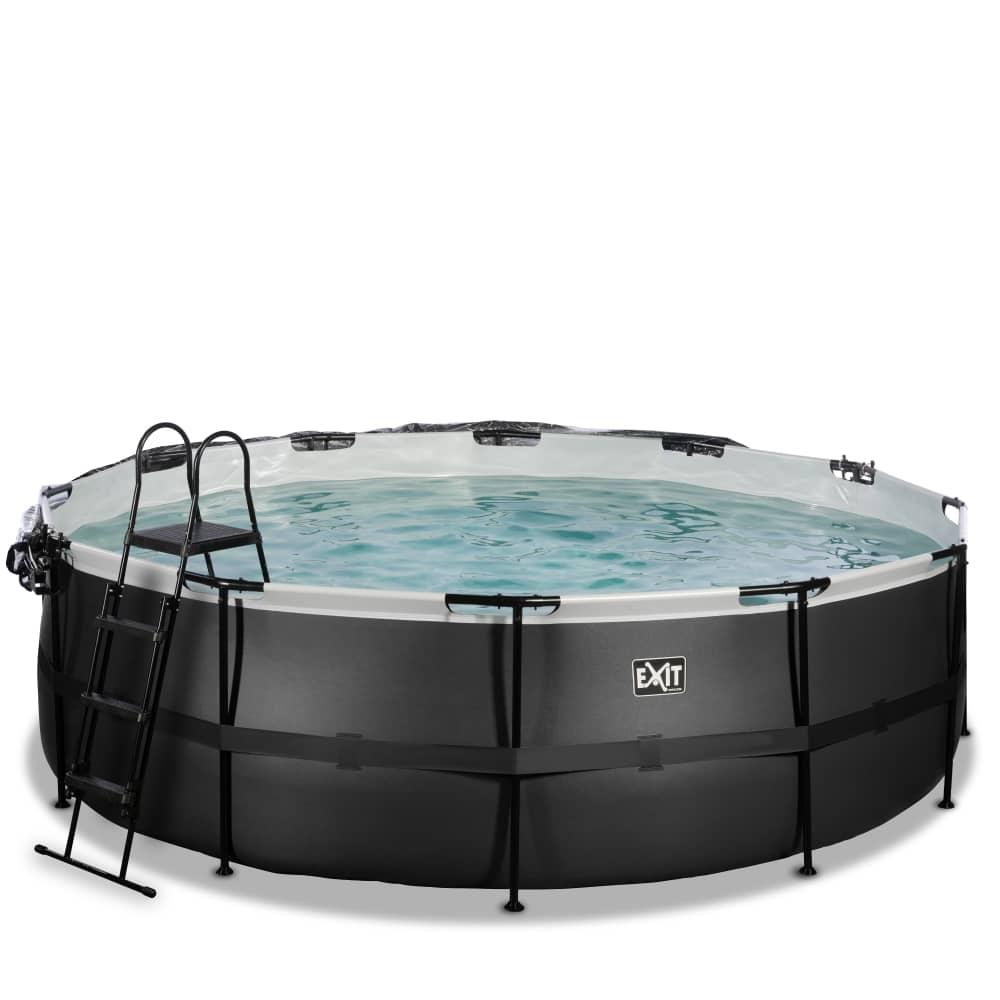 Piscina CORALL 450 Black acabat pell negra amb coberta i aigua calenta