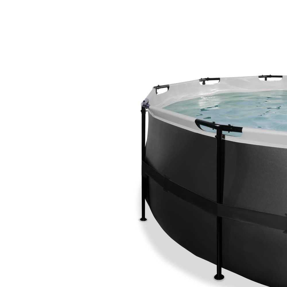 Piscina CORAL 450 Black acabado piel negra con cubierta y agua caliente