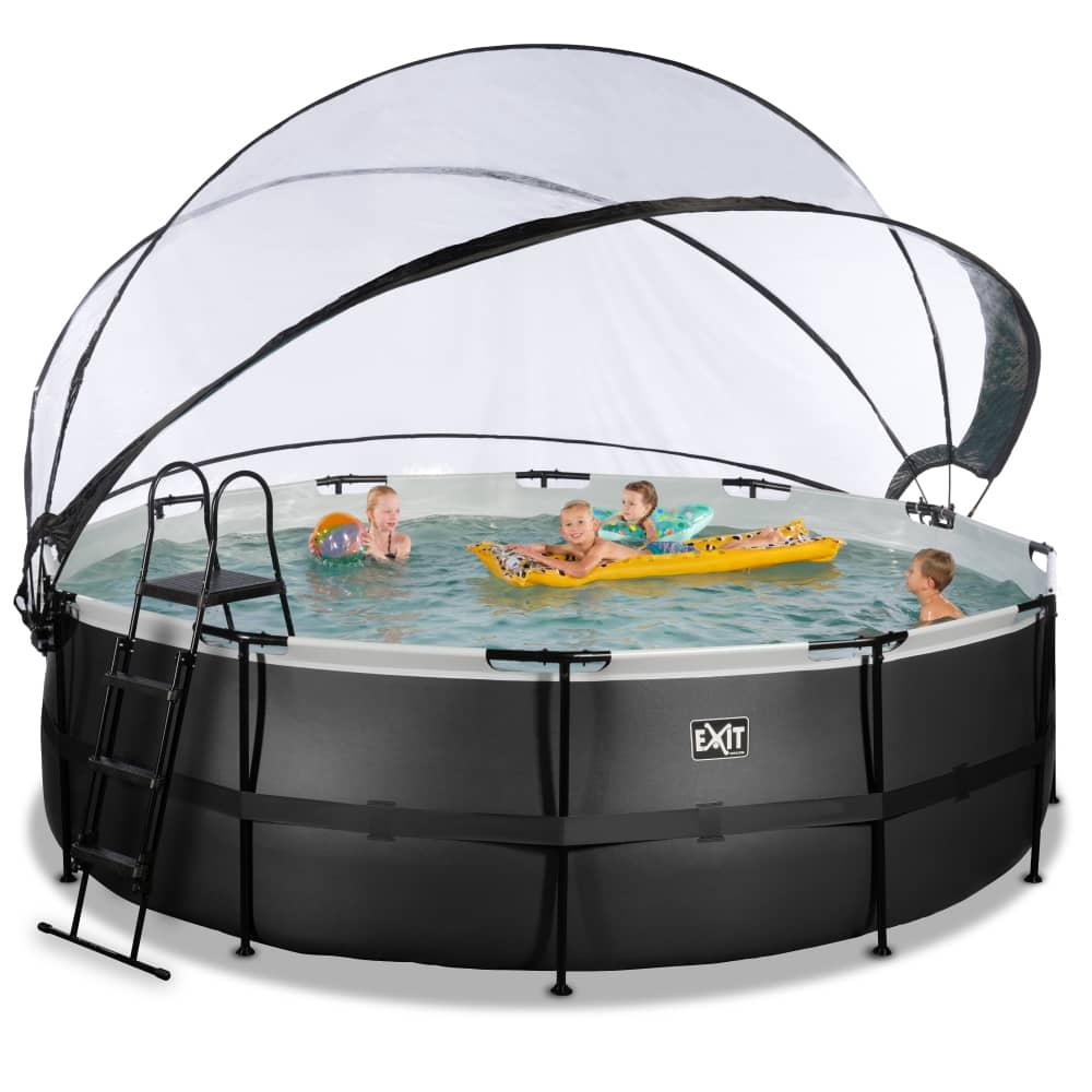 Piscina CORALL 450 Black acabat pell negra amb coberta i aigua calenta