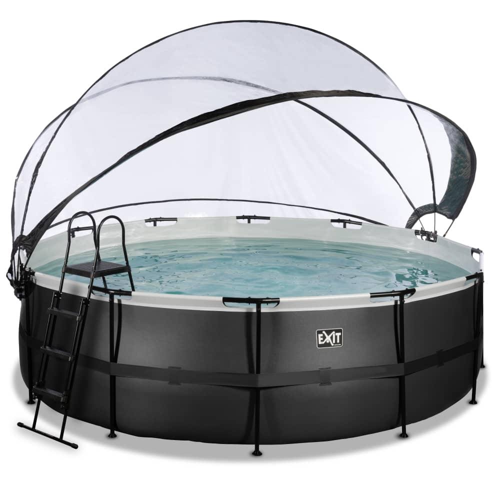 Piscina CORAL 450 Black acabado piel negra con cubierta y agua caliente