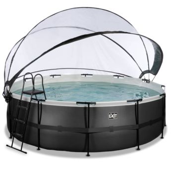 Piscina CORAL 450 Black acabado piel negra con cubierta y agua caliente