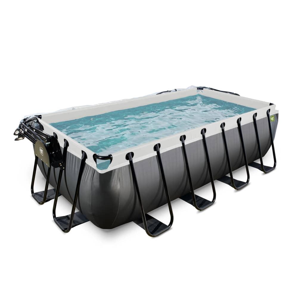 Piscina QUARTZO 400 retangular colante black com cúpula e água quente