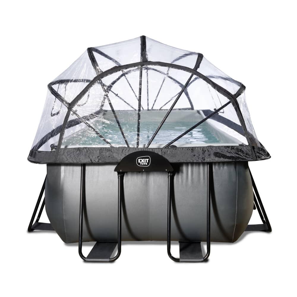 Piscina QUARTZO 400 retangular colante black com cúpula e água quente