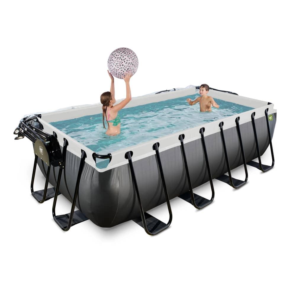 Piscina QUARTZO 400 retangular colante black com cúpula e água quente