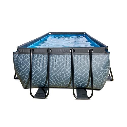 Piscina AMESTISTA 540 retangular colante pedra com cúpula e água quente frontal