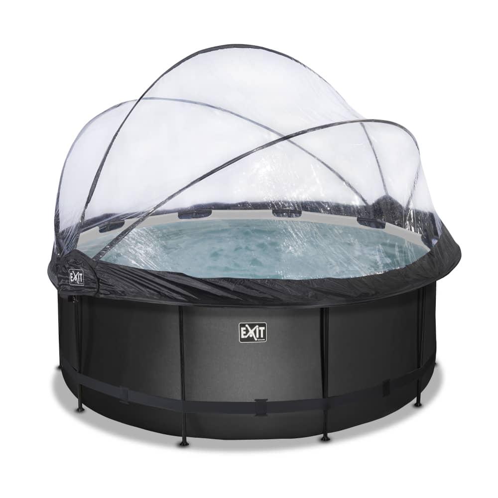 Piscina Esmeralda 360 Black amb coberta i aigua calenta 1