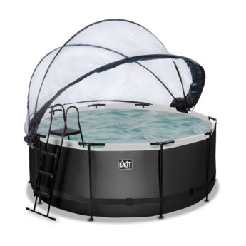 Piscina Esmeralda 360 Black amb coberta i aigua calenta