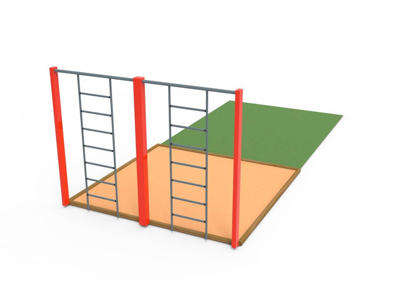 pista de obstáculos escada metálica