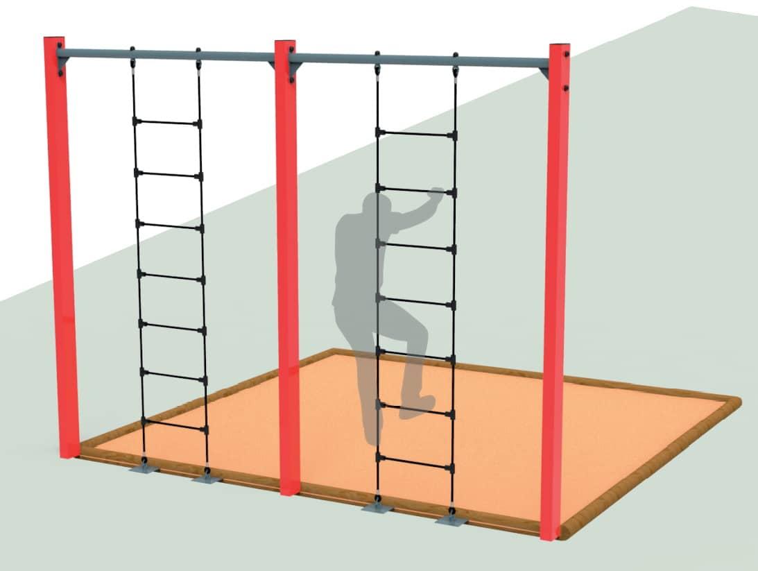 percurso de obstáculos Escada de corda
