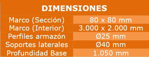 Portería de fútbol-sala y balonmano antivandálica