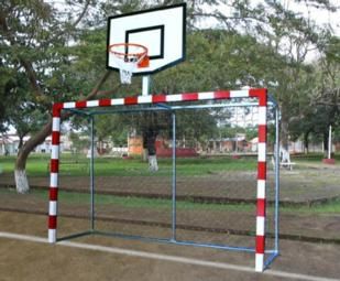 Baliza futebol com Cesto fixo de mini-basquetebol