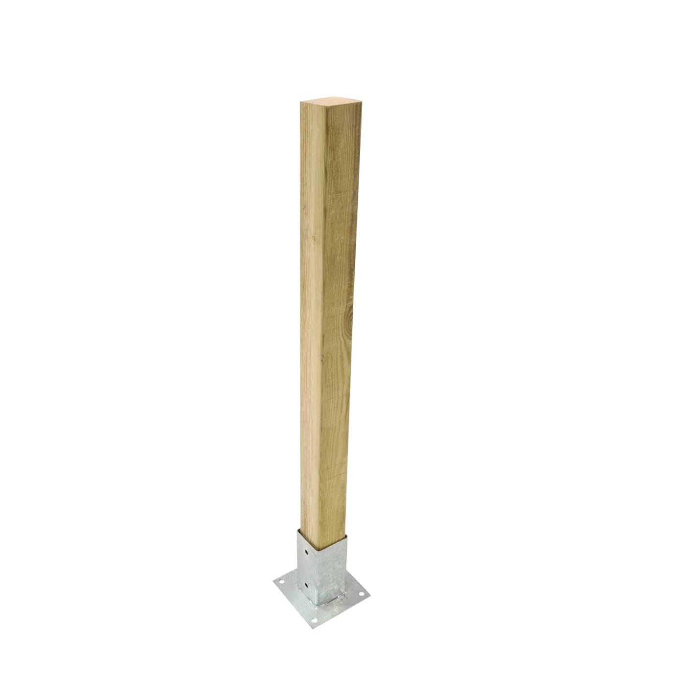 Pilar de madera de 68x68mm para vallas de exterior homologadas MASGAMES. 