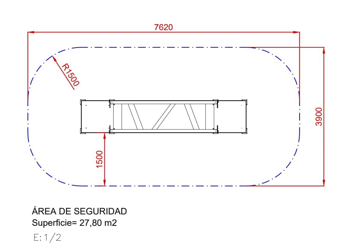 Puente de equilibrio para parque infantil homologado