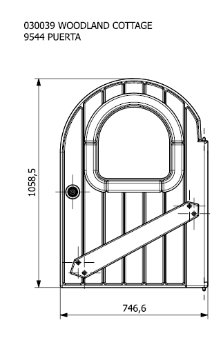 feber woodland cottage puerta medidas