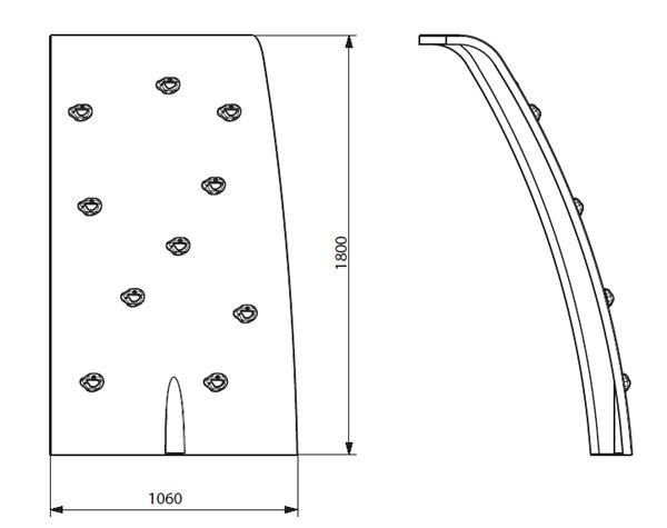 Módulo Convex parede de escalada medidas