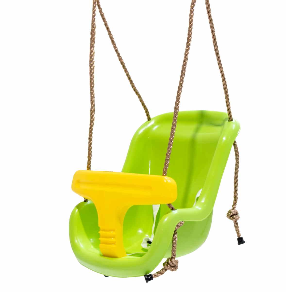 Baloiço duplo de madeira KIBO com asiento do bebe