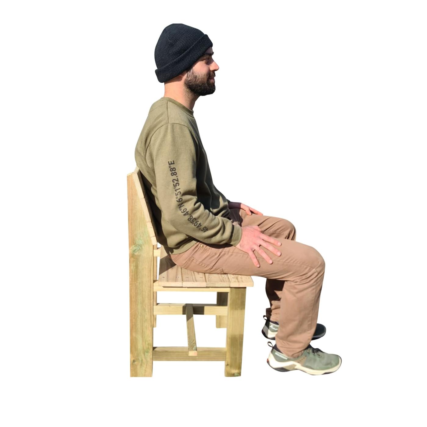 Conjunto de 4 sillas de madera de exterior MASGAMES BATEA