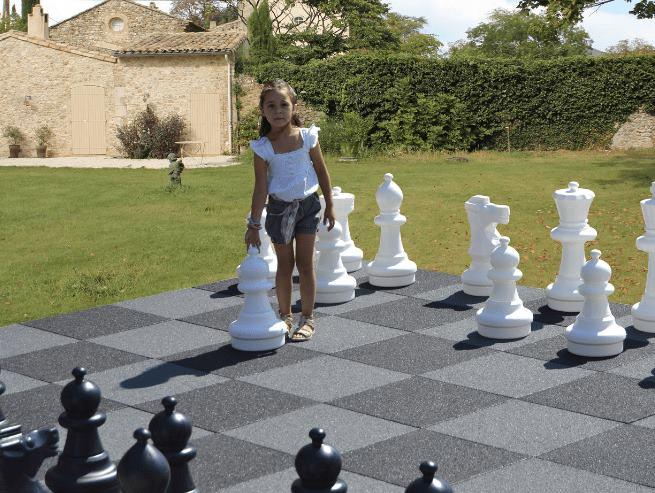 Tauler gegant d'escacs o dames de llosetes de cautxú imatge real 3