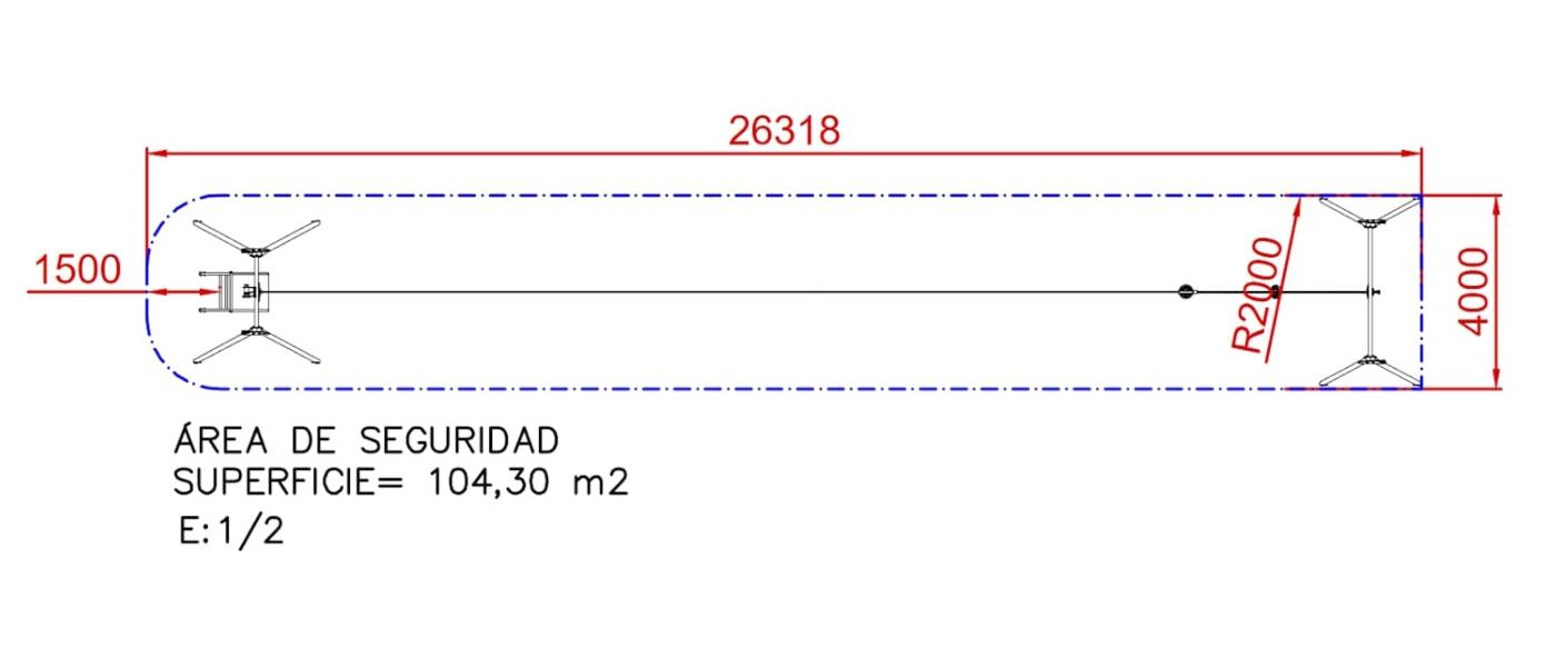 Tirolina de uso público y comercial