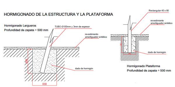 Tirolina de uso público, completa y fuerte. 