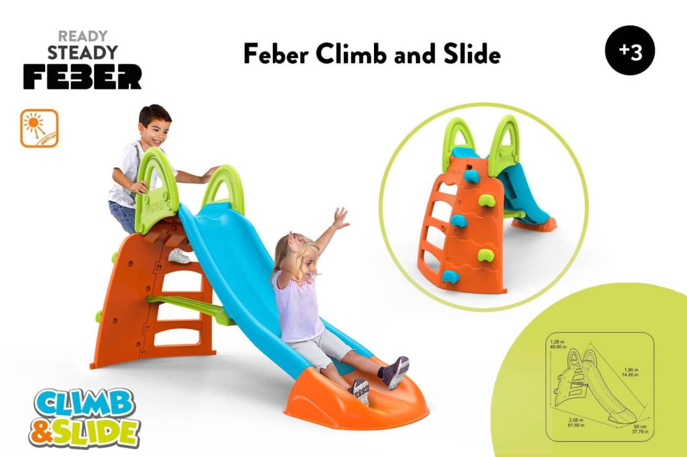 Tobogán Feber Climb and Slide con pared de escalada