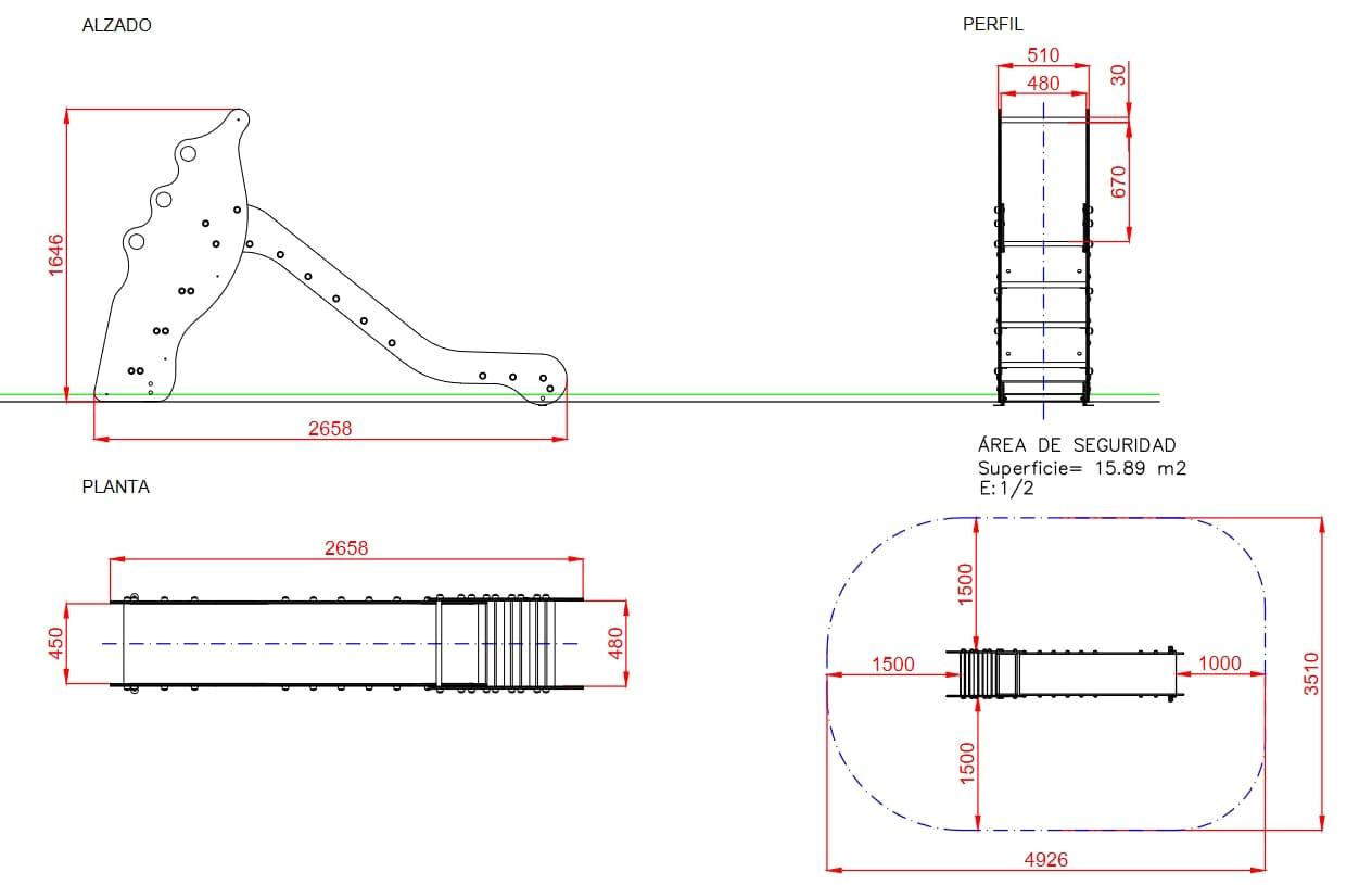 tobogan homologat de 90 cm