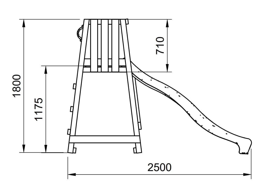 Tobogan amb estructura de fusta MASGAMES SUI