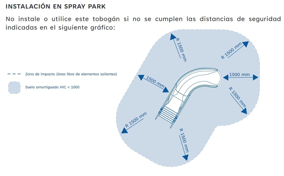 Tobogán de piscina curvo ANERIS 150 homologado