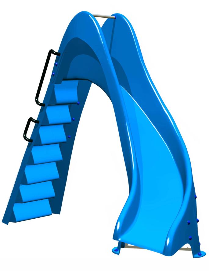 Tobogán acuático de piscina Curvado hacia derecha o izquierda de