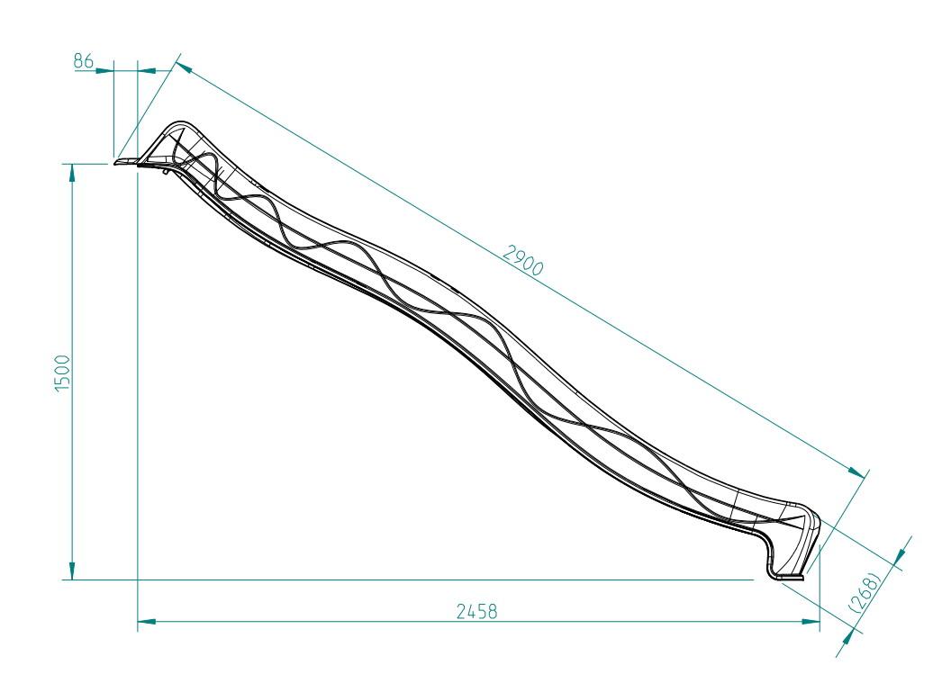 Tobogan per una plataforma de 150 cm d'alçada verd clar