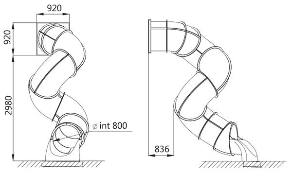 toboganes tubo espiral 300