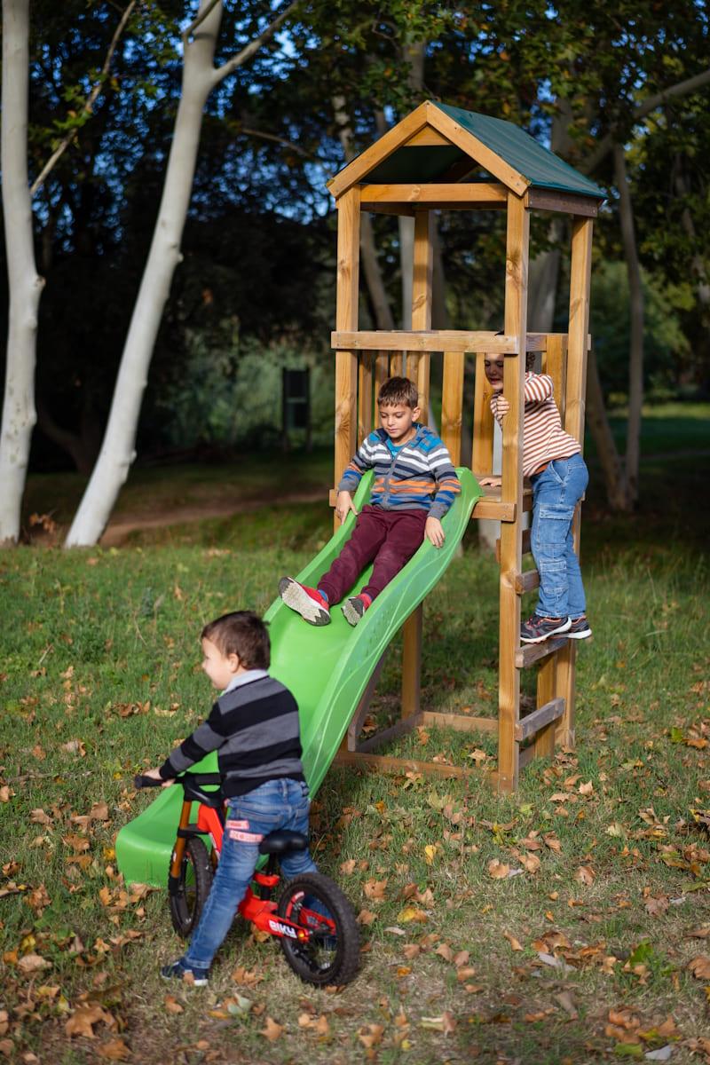 Parc infantil MASGAMES Carlit L amb sostre de lona (alçada plataforma 120 cm)